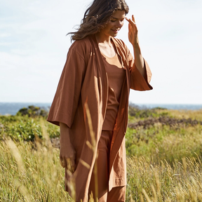 Coyuchi Solstice Organic Short Robe | Oscea Sustainable Gifts for Her