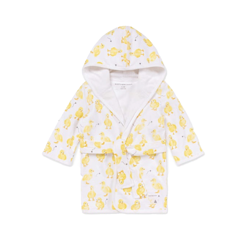 Burts Bees Organic Cotton Knit Terry Hooded Robe - Little Ducks | Oscea Sustainable Gifts for Kids