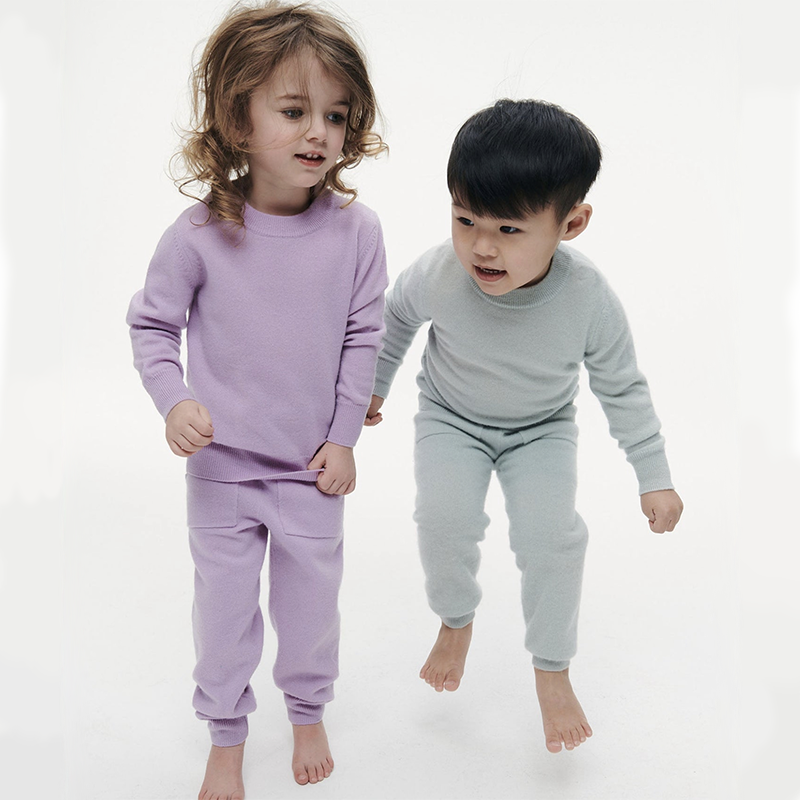 Naadam Cashmere Crewneck Jogger Set | Oscea Sustainable Gifts for Kids