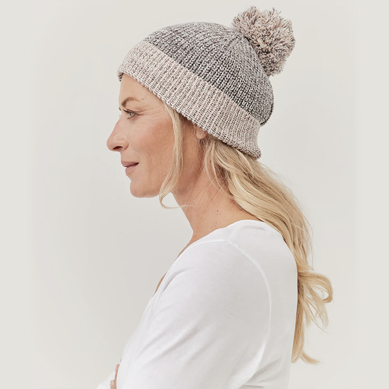 Pact Organic Cotton Cozy Knit Pom Beanie | Oscea Sustainable Gifts for Her