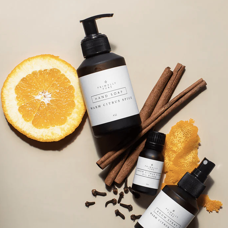 Primally Pure Warm Citrus Spice Hand Wash Home Set | Oscea Sustainable Gifts for Her