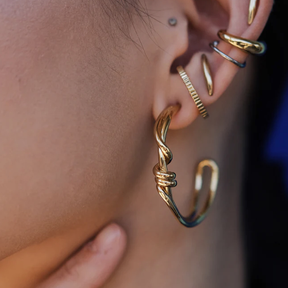 SOKO Miji Gold Plated Hoop Earrings | Oscea Sustainable Gifts for Her