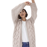 The Knotty Ones Twisted Erik: Beige Wool Cardigan | Oscea Sustainable Gifts for Her